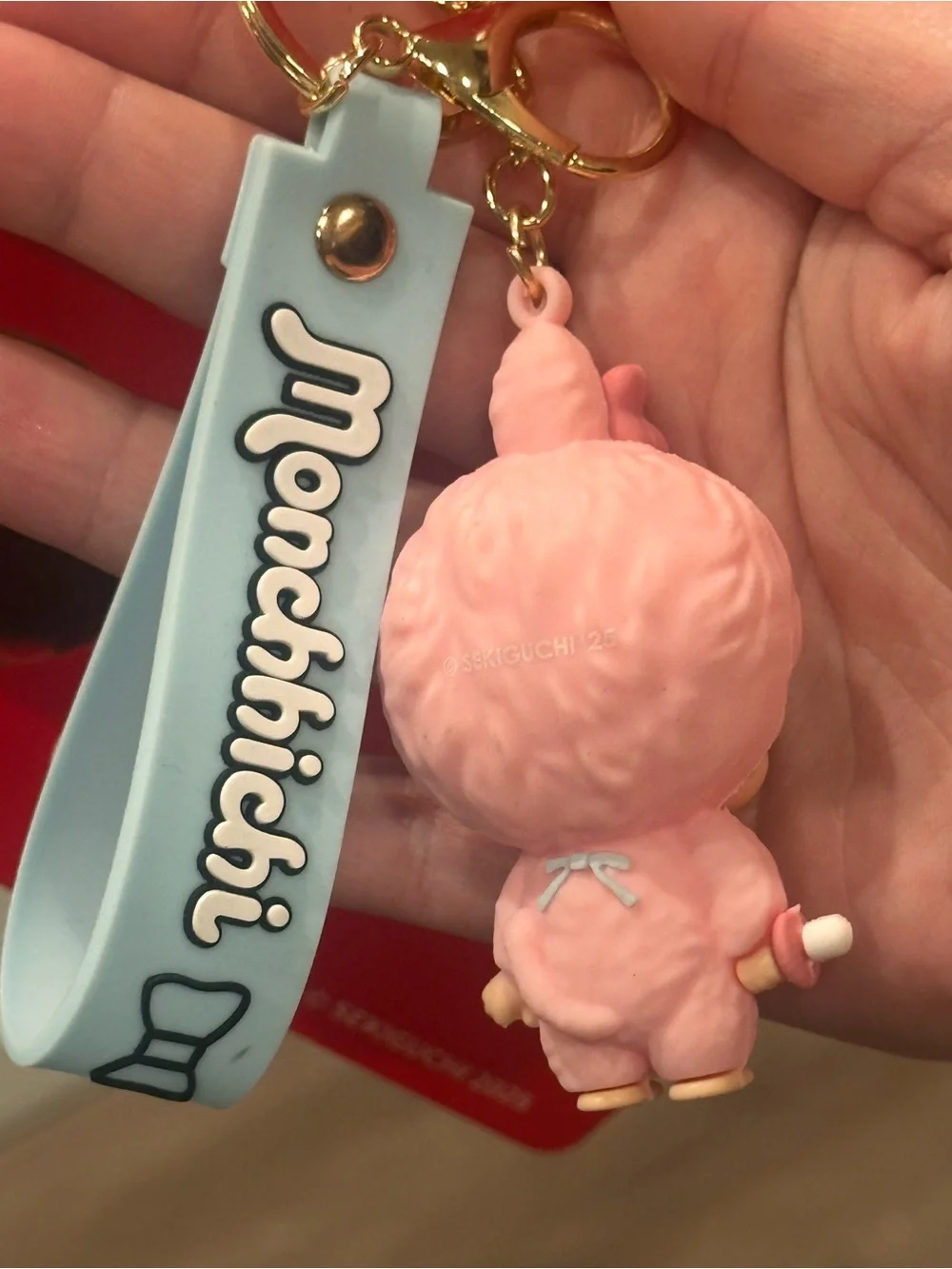 Monchhichi Pink Baby Bag Charm Keychain Sekiguchi 2025 Kawaii NWT Pacifier RARE